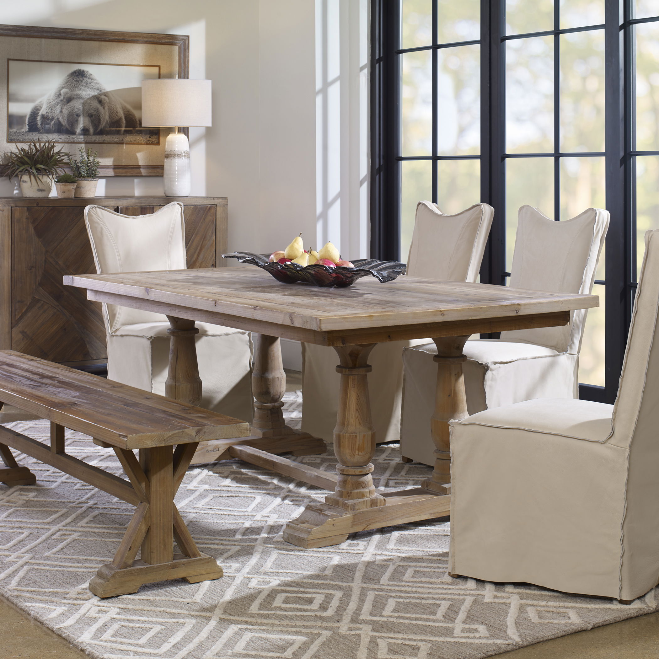 Stratford Salvaged Wood Dining Table, Furniture by Uttermost, 76" width x 30" height x 43" depth View 9