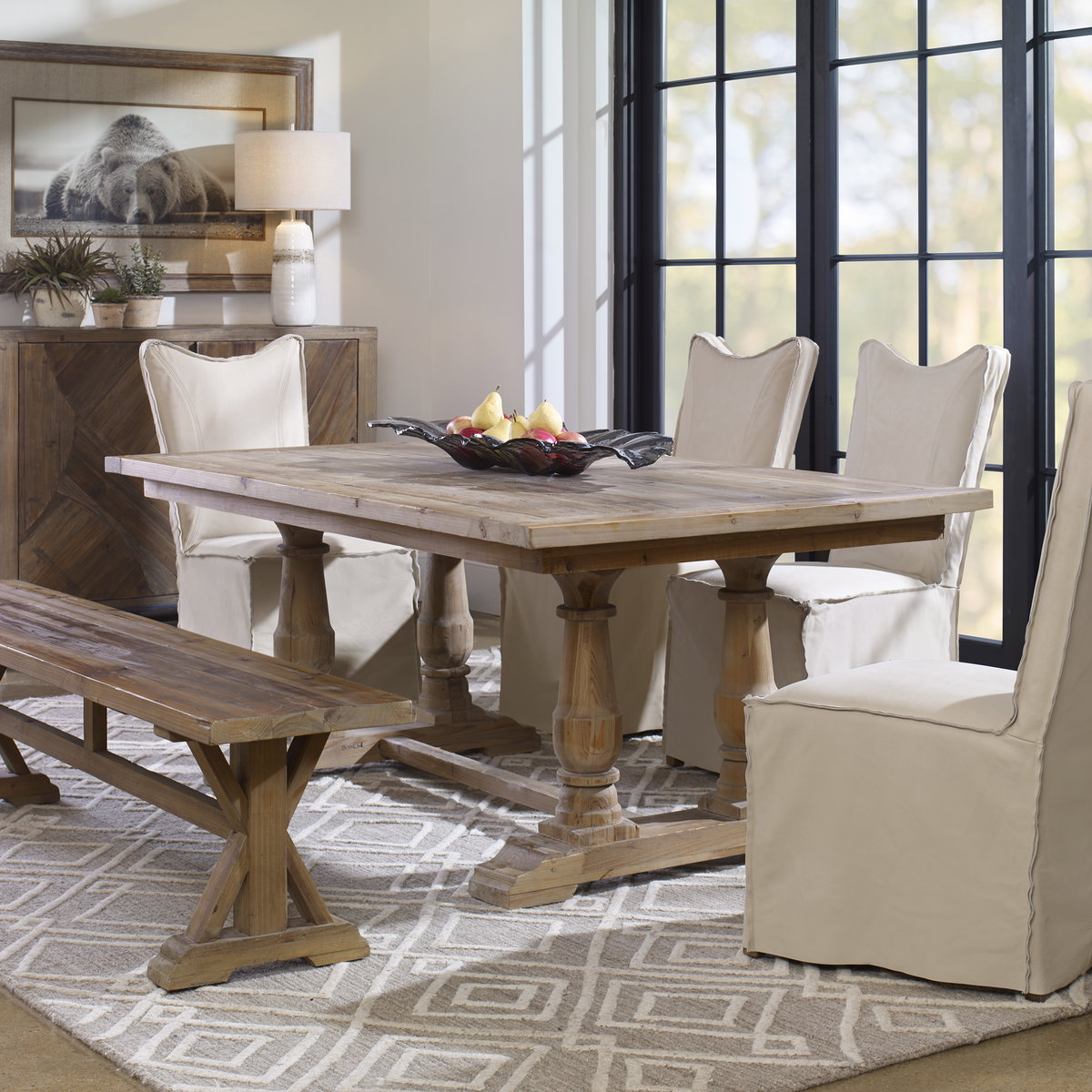 Stratford Salvaged Wood Dining Table, by Uttermost, 76" width x 30" height x 43" depth View 9