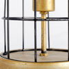 Carkner I (38'H) Gun-Metal Grey Cylindrical Metal Cage Table Lamp, by Mercana, 17" length x 17" width x 38" height thumbnail 2