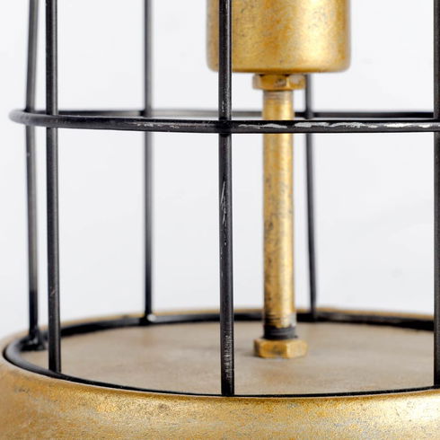 Carkner I (38"H) Gun-Metal Grey Cylindrical Metal Cage Table Lamp