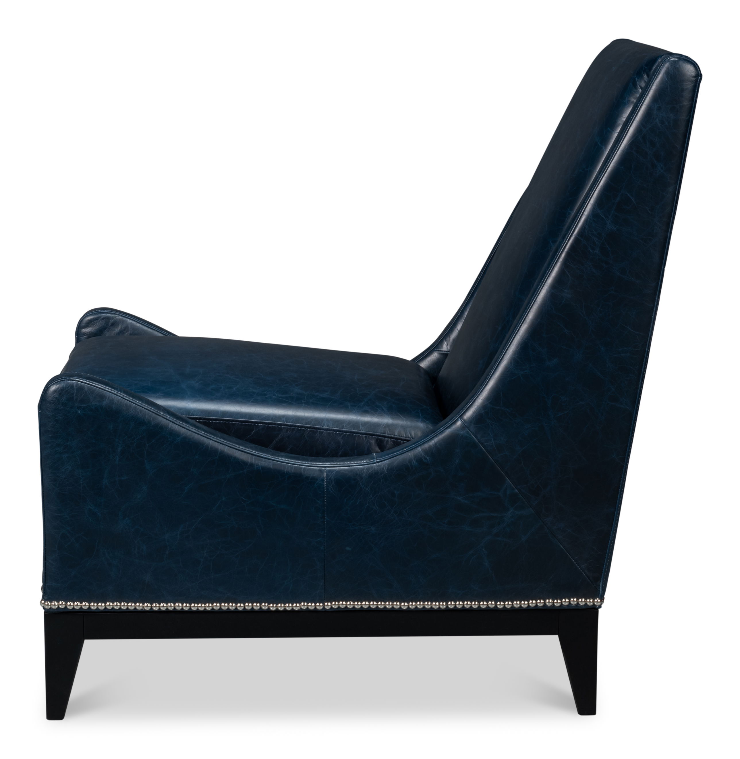 Brandy Accent Chair, Chateau Blue, Seating by Sarreid, 29" length x 37" width x 38" height View 9