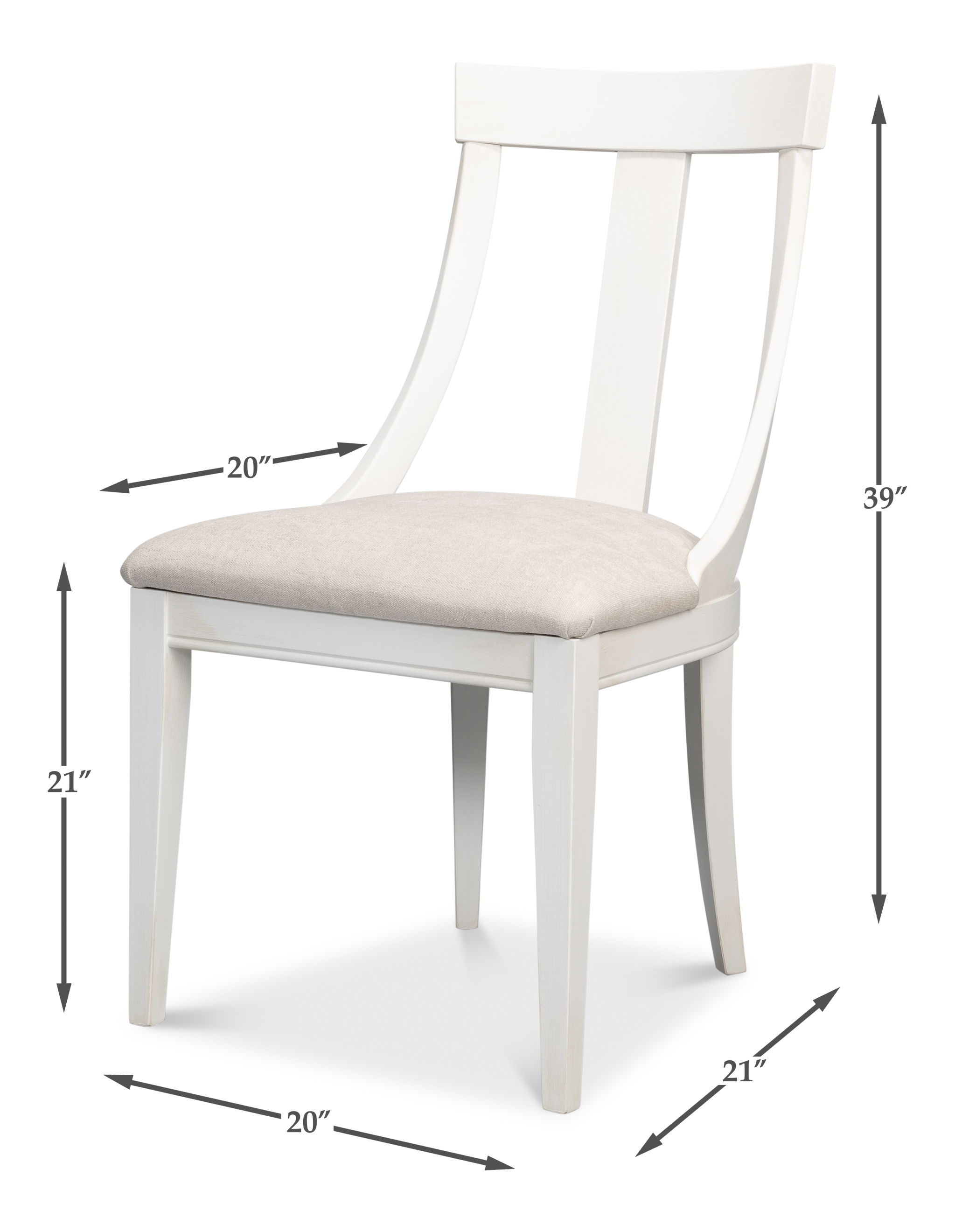 Deco Side Chair,Cortina White,Taupe large image 