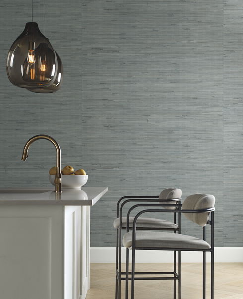 Jute Silver & Aqua Metallic Wallpaper