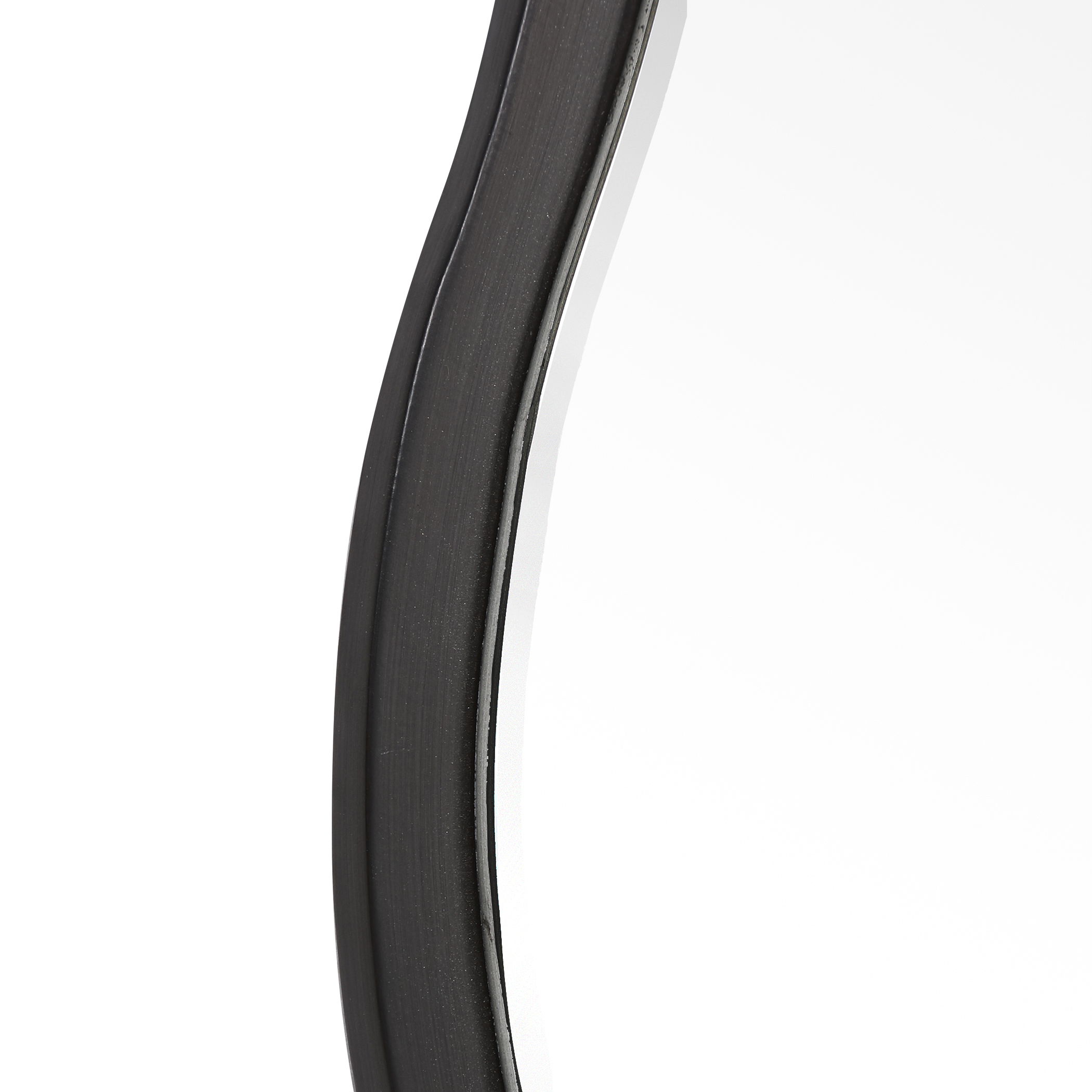 Aneta Black Round Mirror large image 