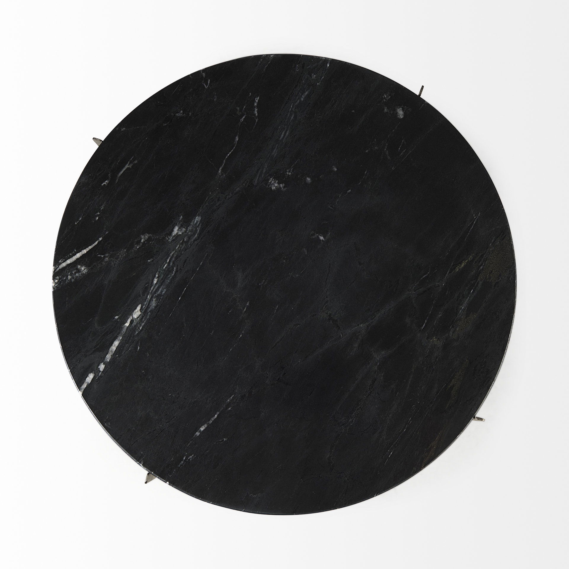 Reinhold II 21L x 21W x 21H Black Marble Top Iron Side Table, Side & End Table by Mercana, 21" length x 21" width x 21" height View 7