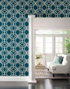 Sawgrass Trellis Navy Wallpaper thumbnail 1