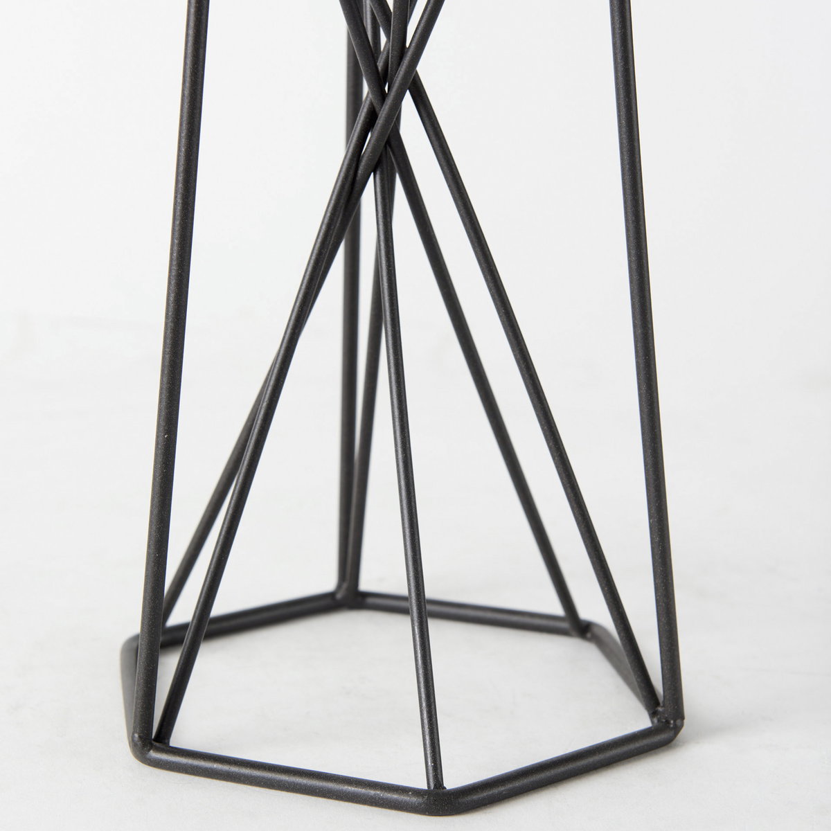 Sixx I Small Antiqued Metal Hexagonal Table Candle Holder, Candles & Candle Holder by Mercana, 5.32" length x 4.72" width x 8.07" height View 10