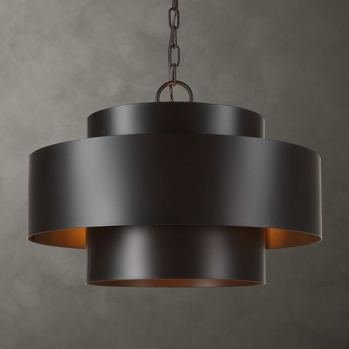 Youngstown Dark Bronze 4 Light Pendant, by Uttermost, 20" width x 14.5" height x 20" diameter x 20" depth View 2