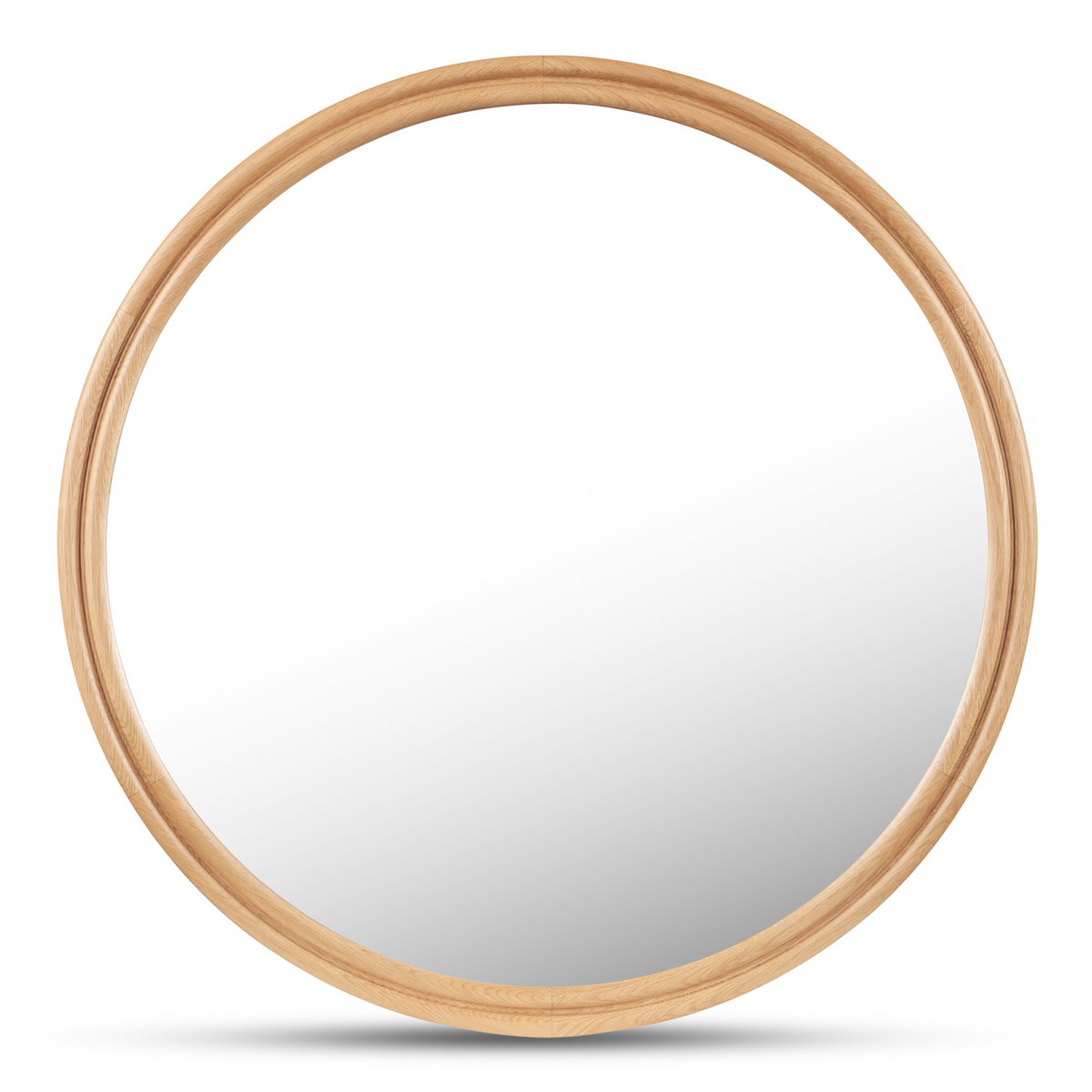 Alcott Large Round Mirror Oak, by Moe's Home, 48" width x 48" height x 1.06" depth View 1