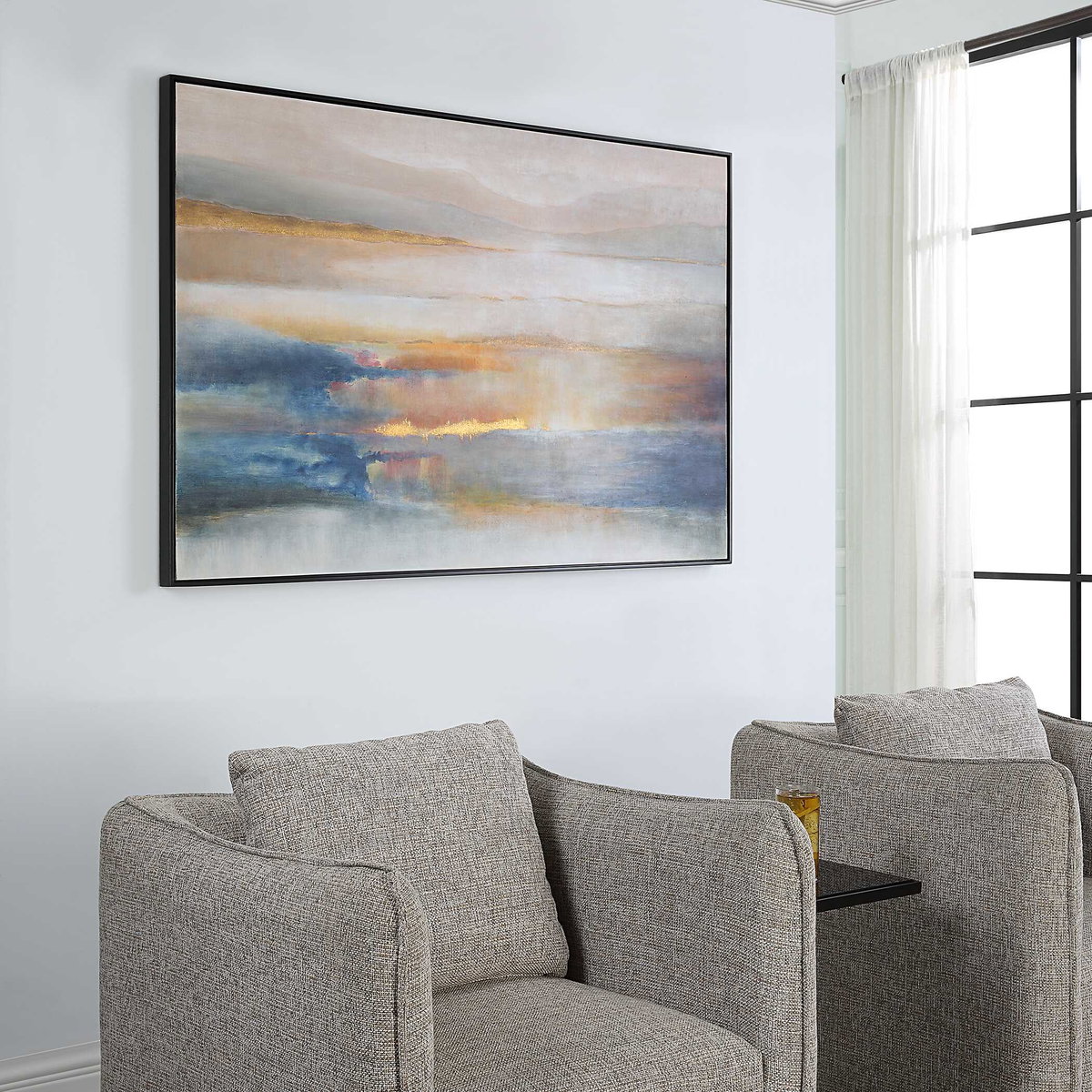 Seafaring Dusk Hand Painted Abstract Art, by Uttermost, 5'1" width x 3'5" height x 1.7" depth View 4