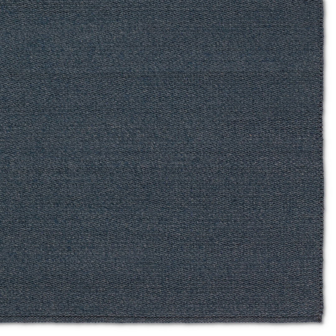 Rectangle Maverick Solid Color Hand Loomed Polyester/Polypropylene Indoor / Outdoor Area Rug in Bl large image 