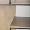 Morris 47.0L x 15.0W x 75.0H Light Brown Wood with Black Metal Frame 6-Tier Shelving Unit, Shelving & Bookcase by Mercana, 47.25" length x 15" width x 75.5" height thumbnail 9