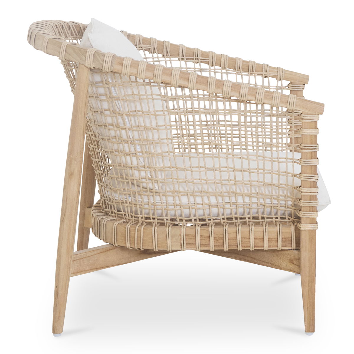 Kuna Outdoor Lounge Chair White, Outdoor Chair by Moe's Home, 2'3.5" width x 2'8" height x 2'6" depth View 4