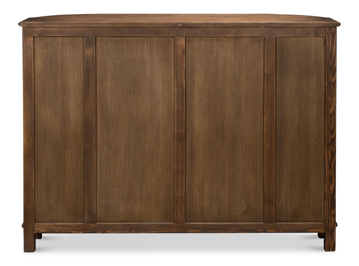 Brooks Demilune  Brown, by Sarreid, 1'8" length x 5'3" width x 3'9" height View 3