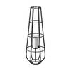 Bella Large Black Metal Cylindrical Cage Candle Holder Lantern, Lighting by Mercana, 14.17" length x 13.19" width x 39.96" height thumbnail 1