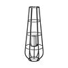 Bella Large Black Metal Cylindrical Cage Candle Holder Lantern, Lighting by Mercana, 14.17" length x 13.19" width x 39.96" height thumbnail 1