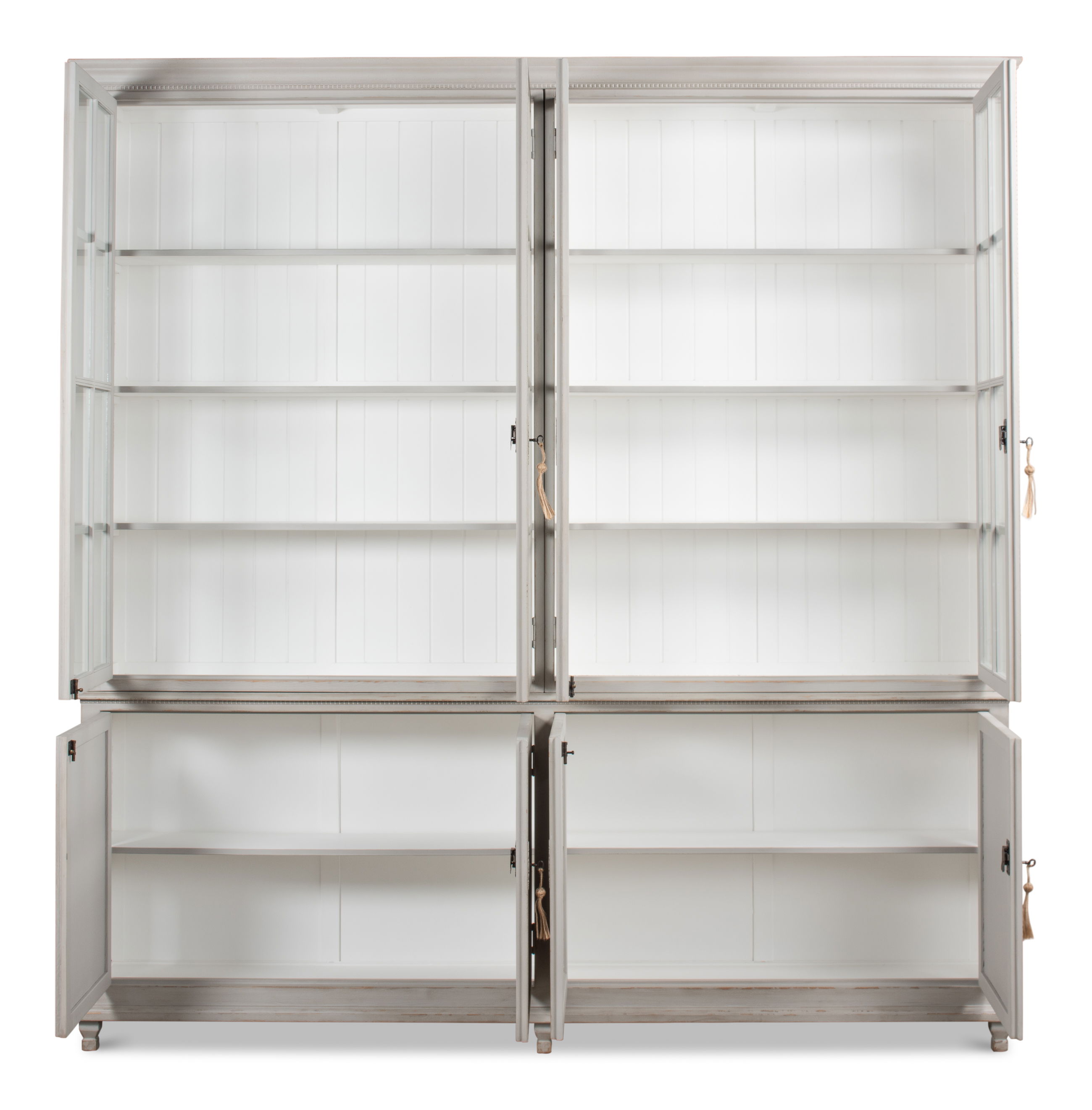 Harper Glass Front Bookcase, Shelving & Bookcase by Sarreid, 97" length x 15" width View 8