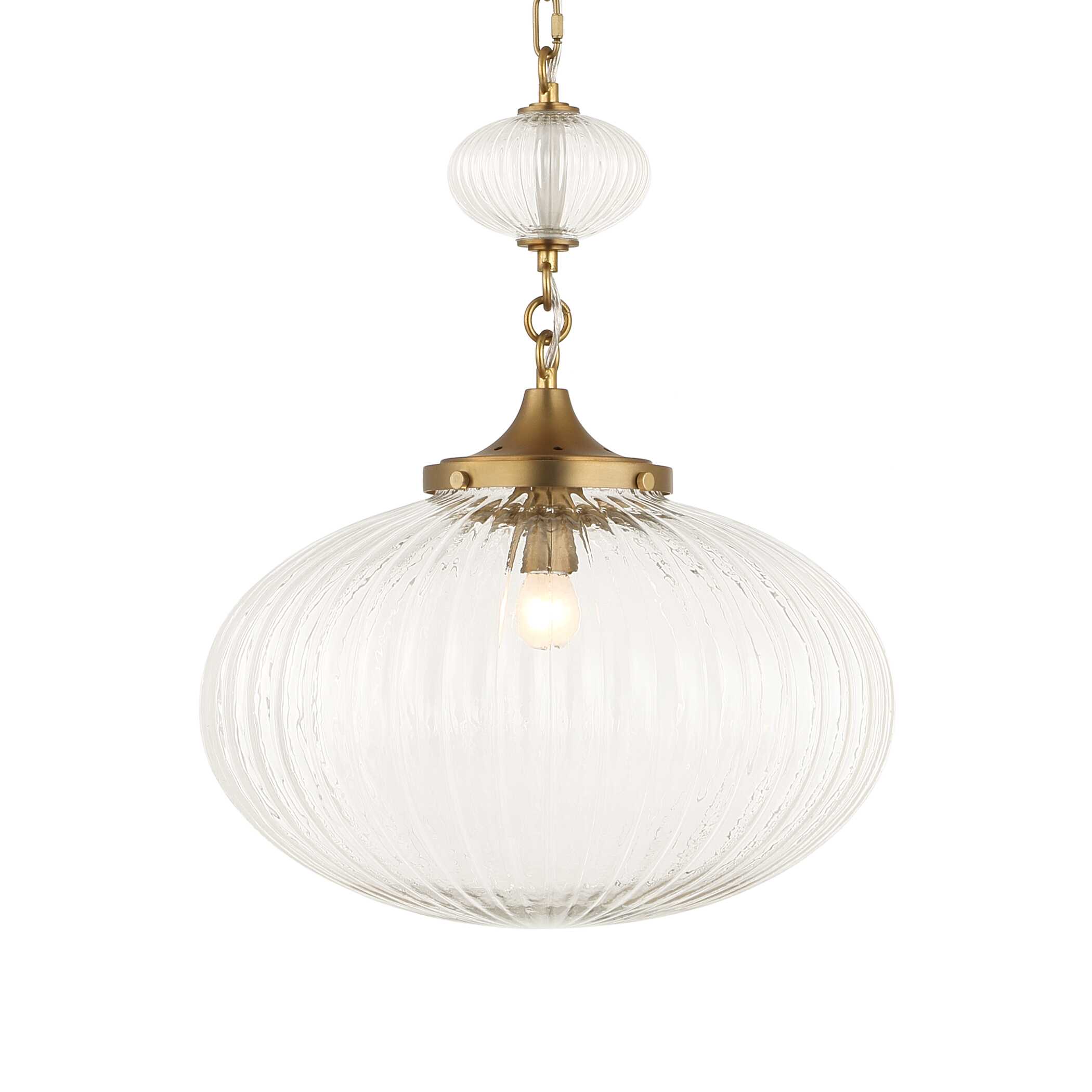 Bellaire 1 Light Glass Shade Pendant, Ceiling Light by Uttermost, 20" height x 16.5" diameter View 4