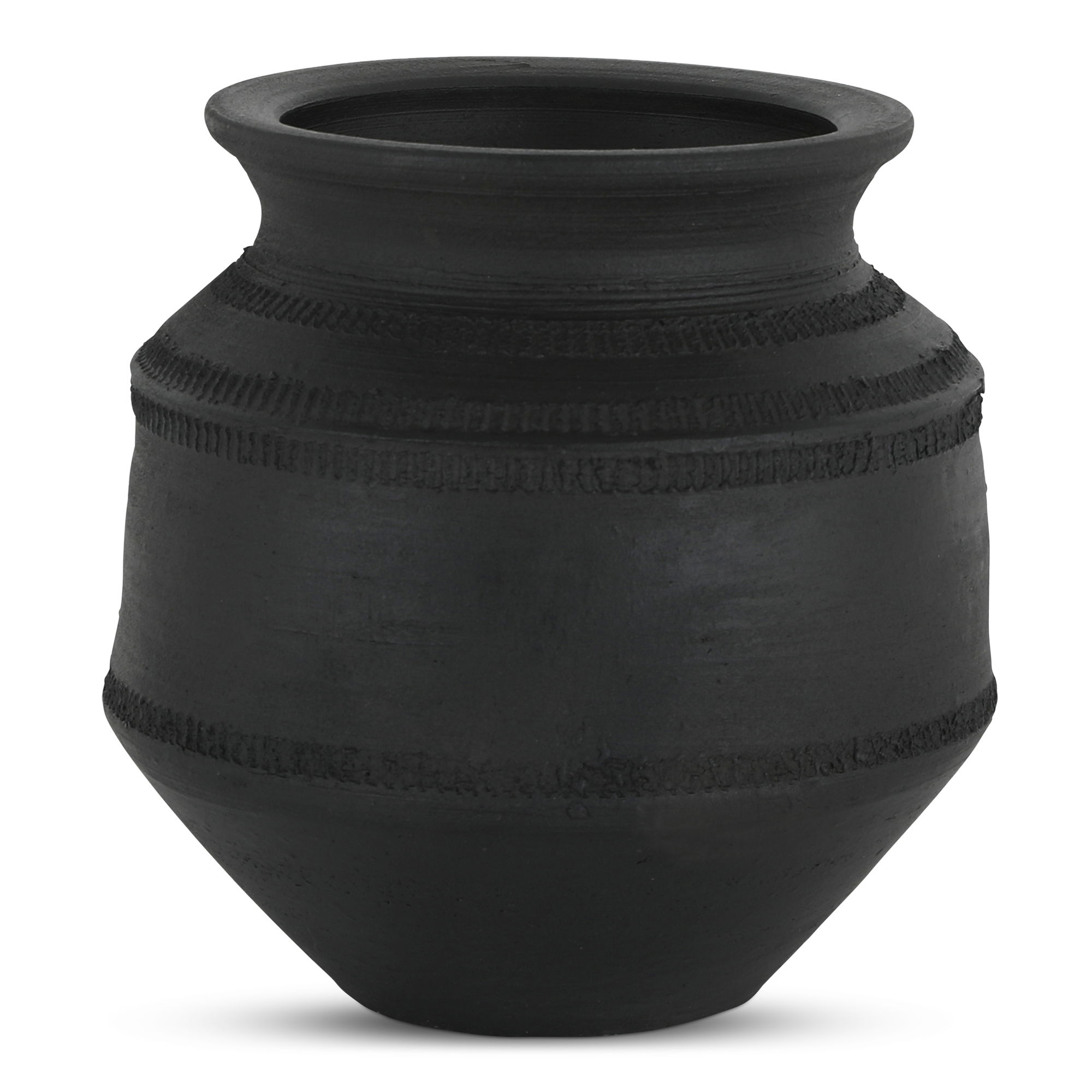 Astra Vessel Black Terracotta, Decor by Moe's Home, 8" width x 8" height x 8" depth View 1