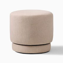 Online Designer Bathroom Viv Swivel Ottoman, Chenille Tweed, Sand, CS