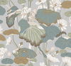 Lotus Pond Grey & Blue Wallpaper thumbnail 0