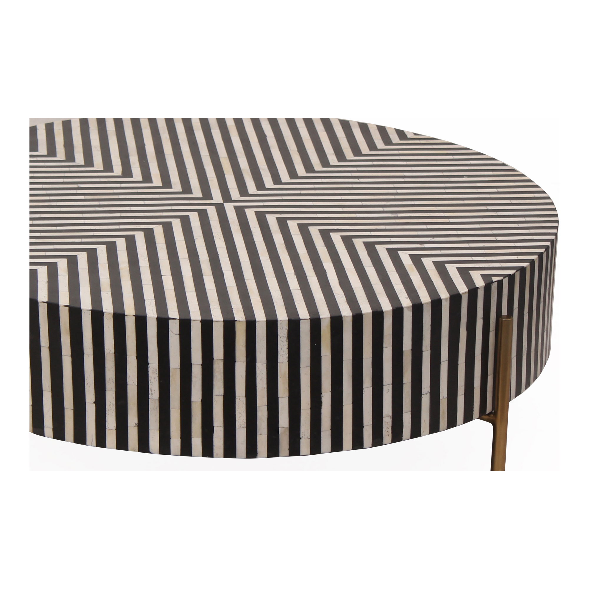 Chameau Small Coffee Table Black And White, by Moe's Home, 36" width x 12" height x 36" depth View 4
