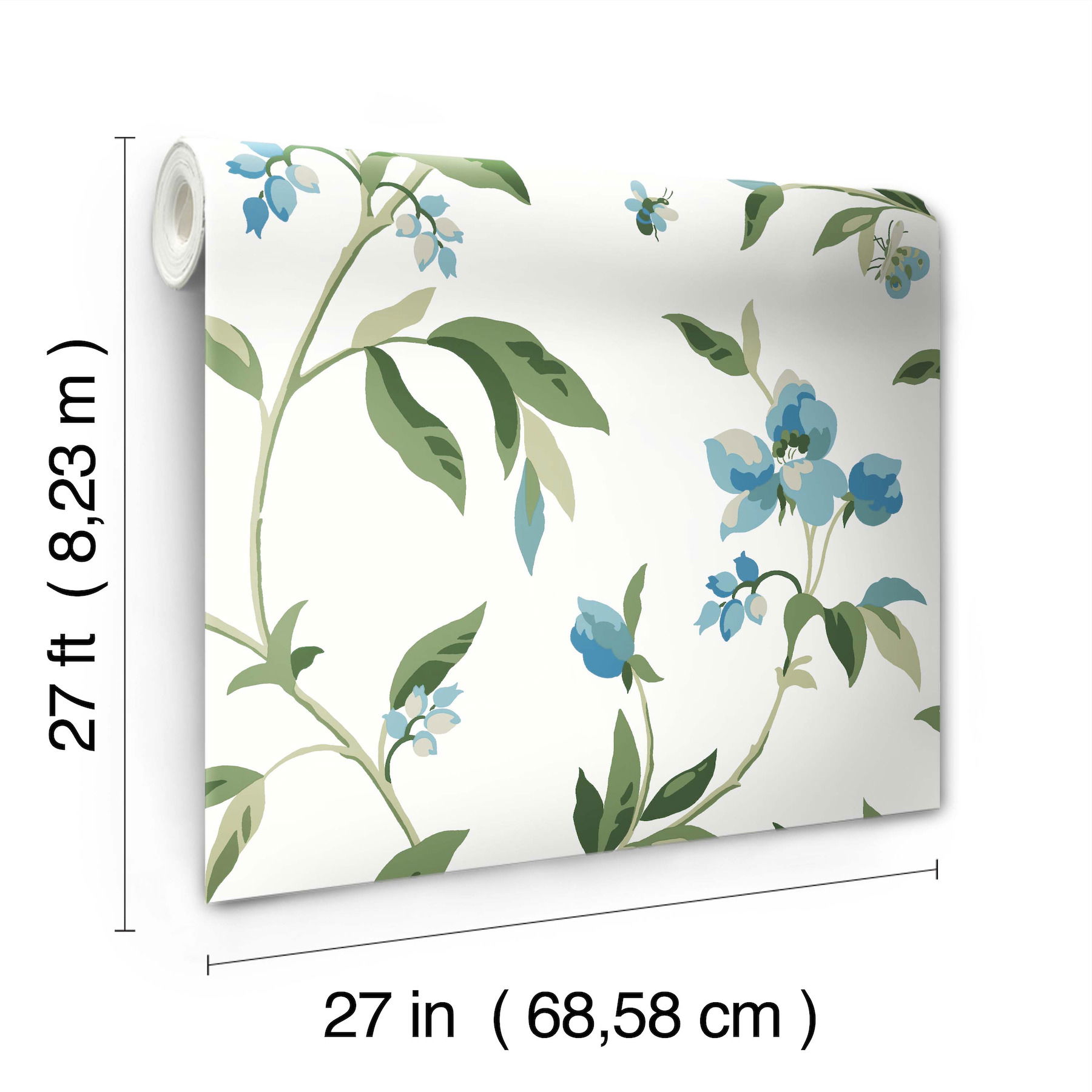 Springtime Blue & Green Wallpaper large image 