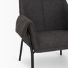 Brently Accent Chair with Gray Fabric & Matte Black Metal Legs thumbnail 7