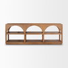 Bela 80' Medium Brown Wood Arched Console Table, by Mercana, 80" length x 16" width x 29" height thumbnail 6