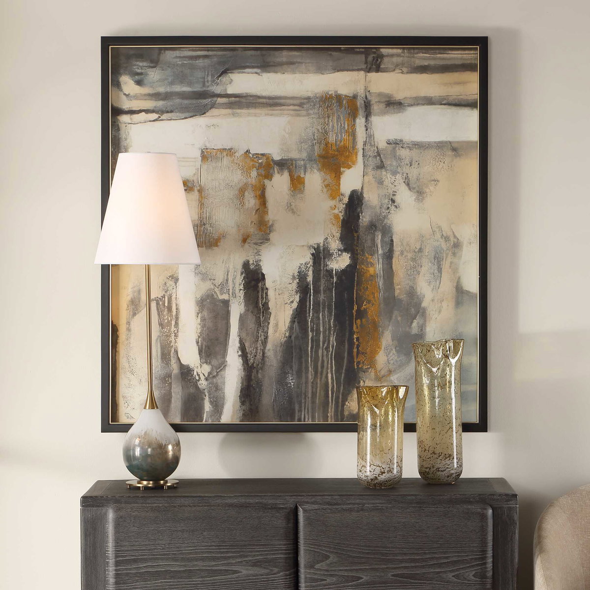 Landslide Framed Abstract Print, Art by Uttermost, 41.75" width x 41.75" height x 1.37" depth View 2