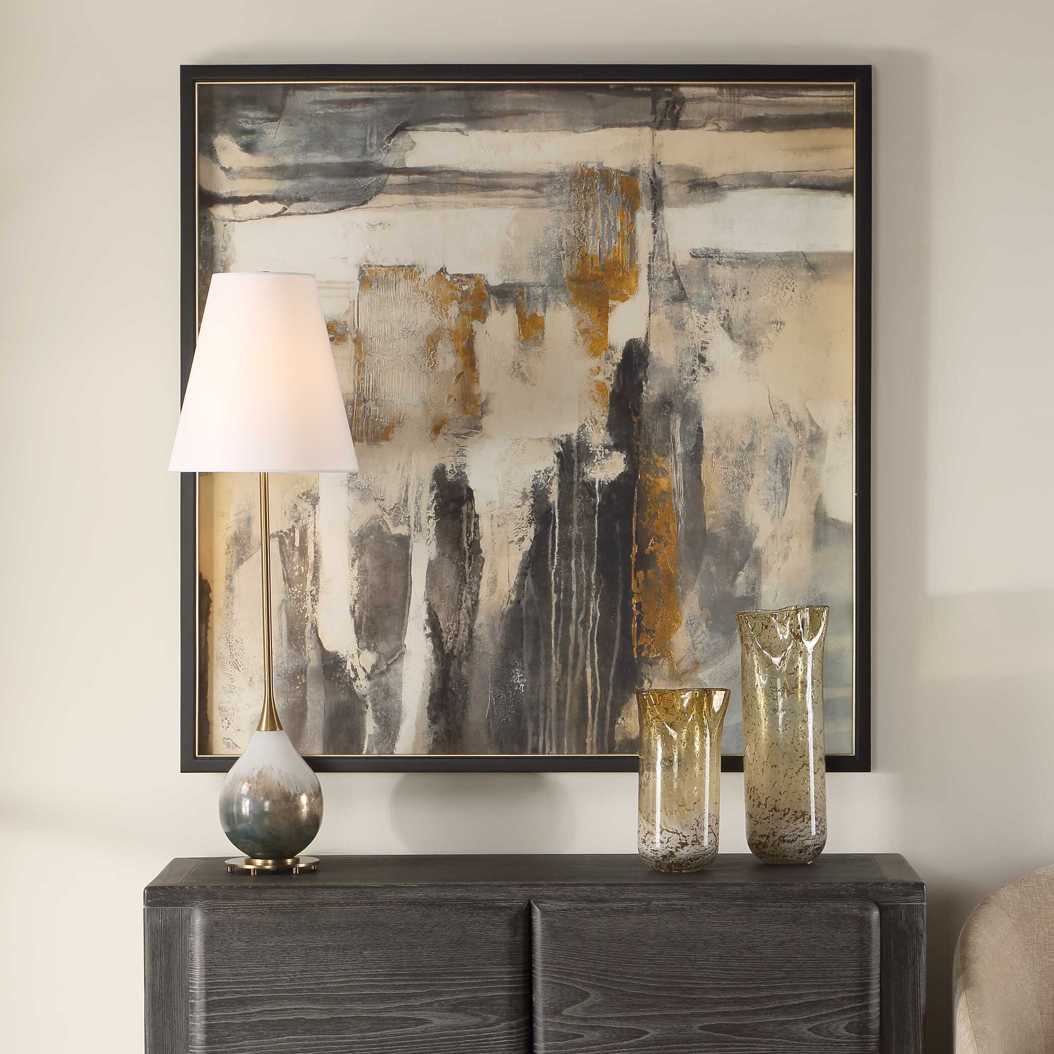 Landslide Framed Abstract Print, Painting by Uttermost, 41.75" width x 41.75" height x 1.37" depth View 2
