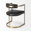 Hollyfield II 20.5L X 21.5W X 29.5H Black Leather Seat Gold Iron Frame Dining Chair thumbnail 5