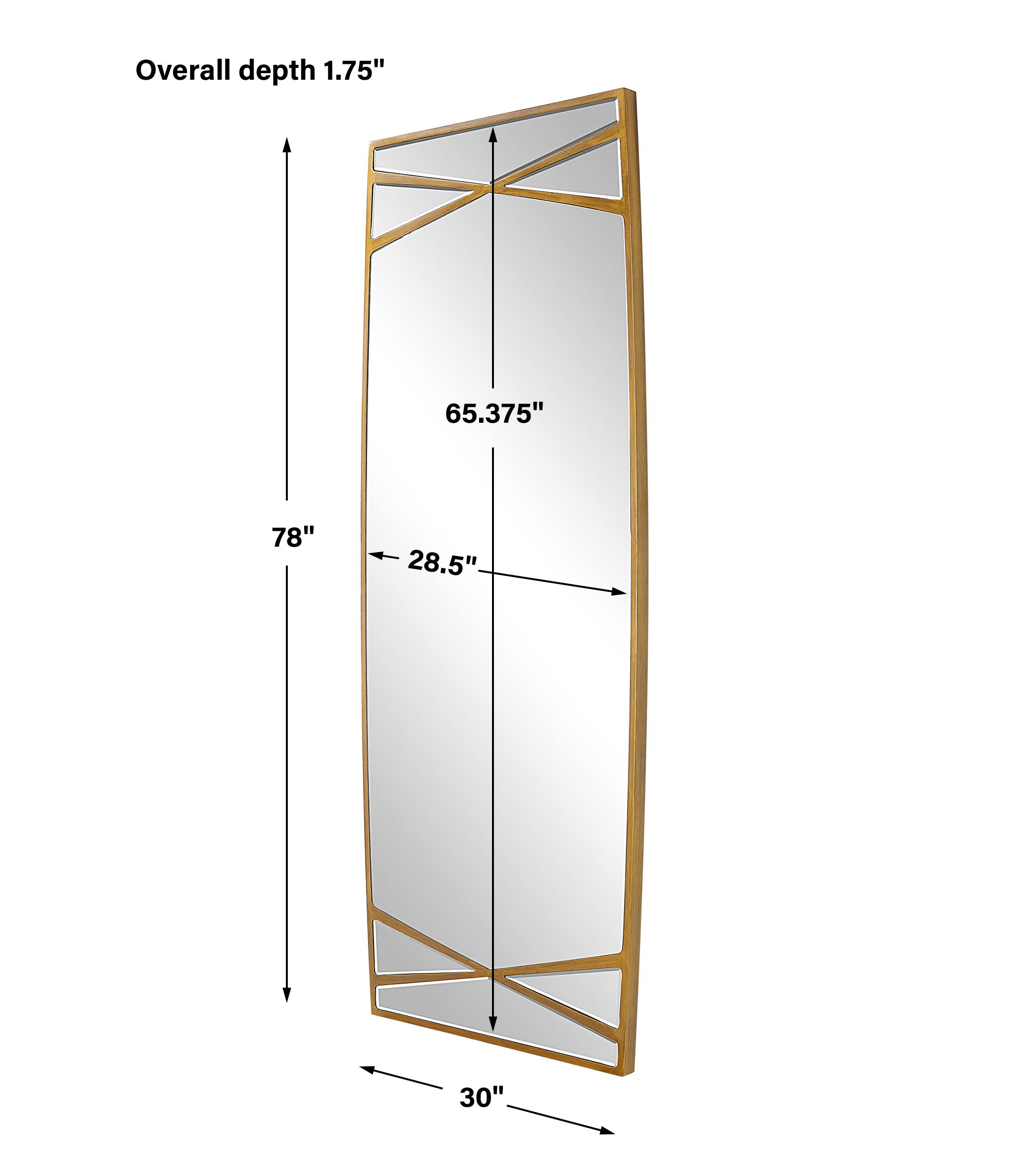 Gentry Oversized Gold Mirror large image 