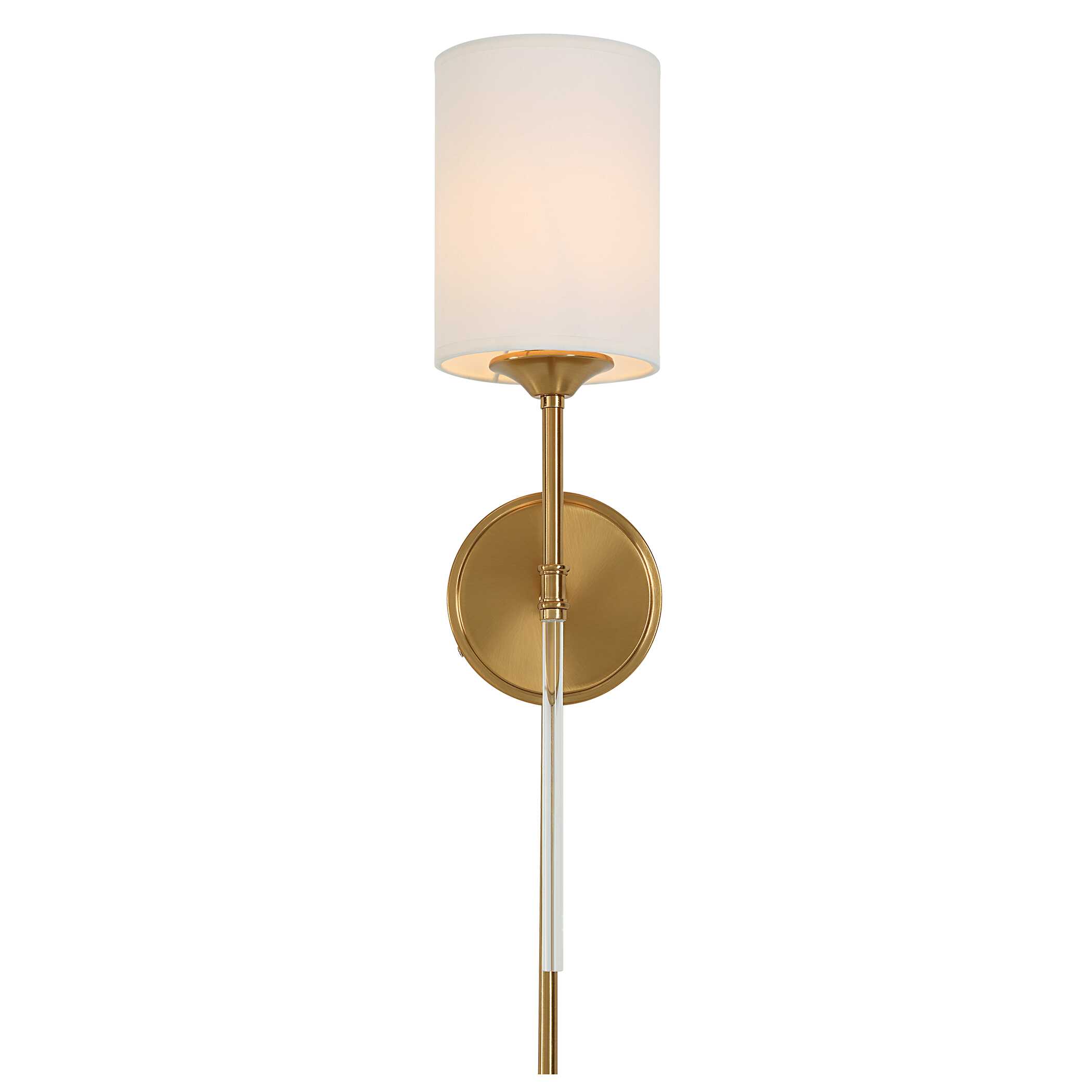 Awyr 1 Light Brass Sconce, Ceiling Light by Uttermost, 5" width x 20" height x 6.5" depth View 4