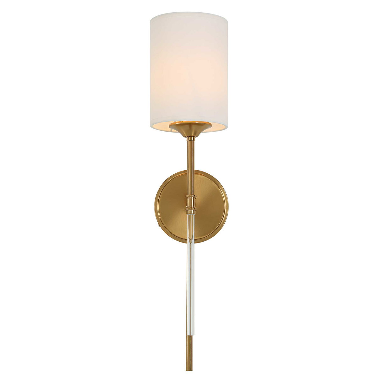 Awyr 1 Light Brass Sconce, Ceiling Light by Uttermost, 5" width x 20" height x 6.5" depth View 4
