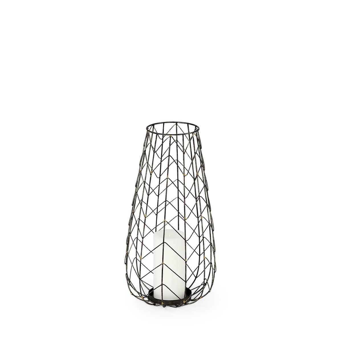 Petiole I Small Gold Toned Metal Table Candle Holder, Candles & Candle Holder by Mercana, 8.27" length x 8.27" width x 16.14" height View 1