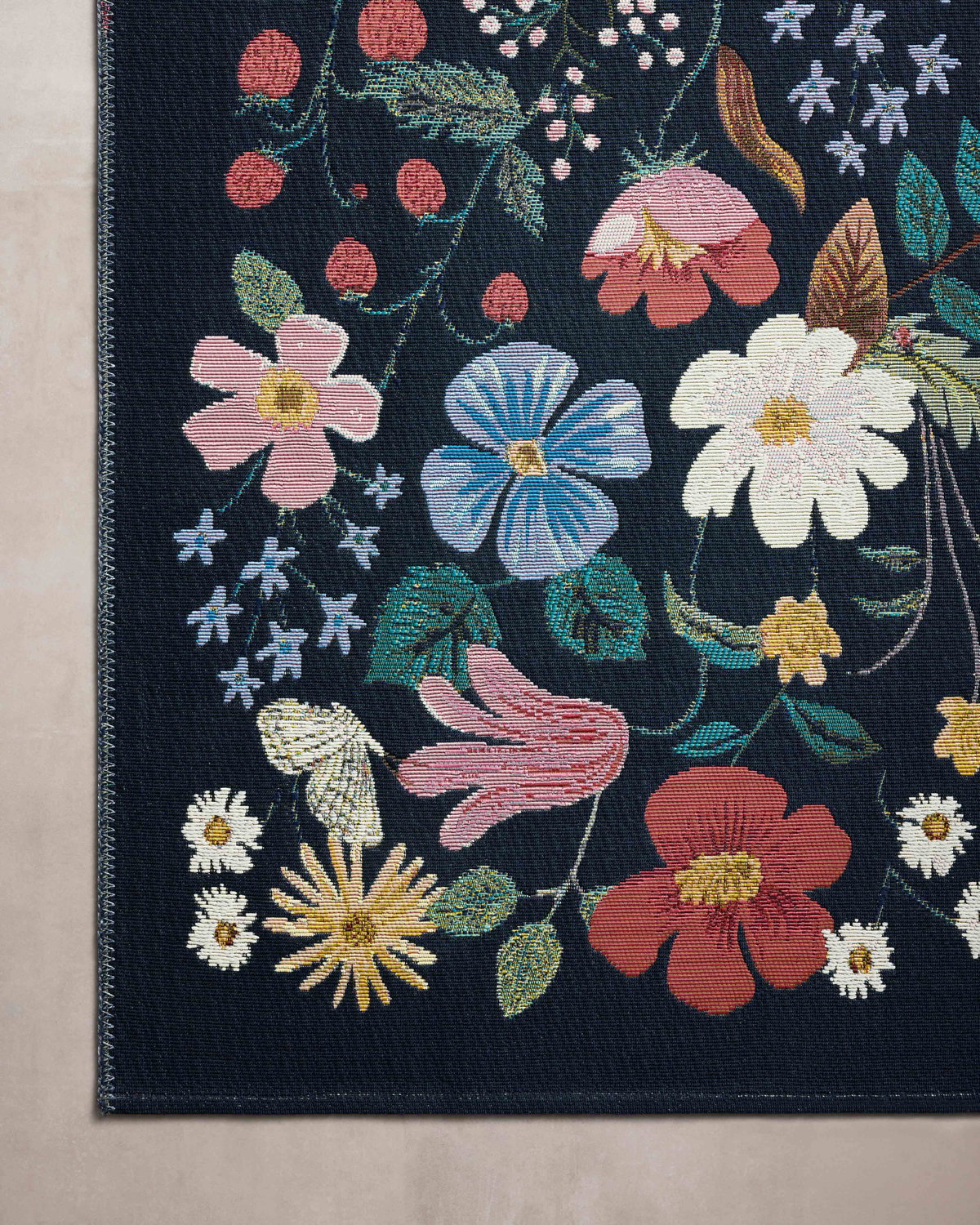 Rifle Paper Co. x Loloi Perennial Rug, 1'6" length x 1'6" width View 7