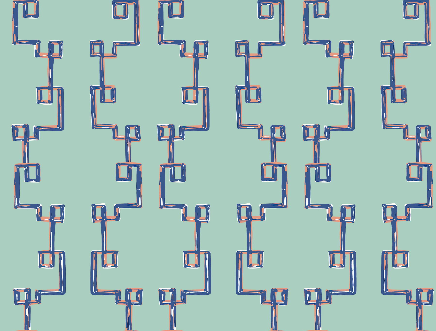 Bamboozled Sky Blue Peel & Stick Wallpaper large image 