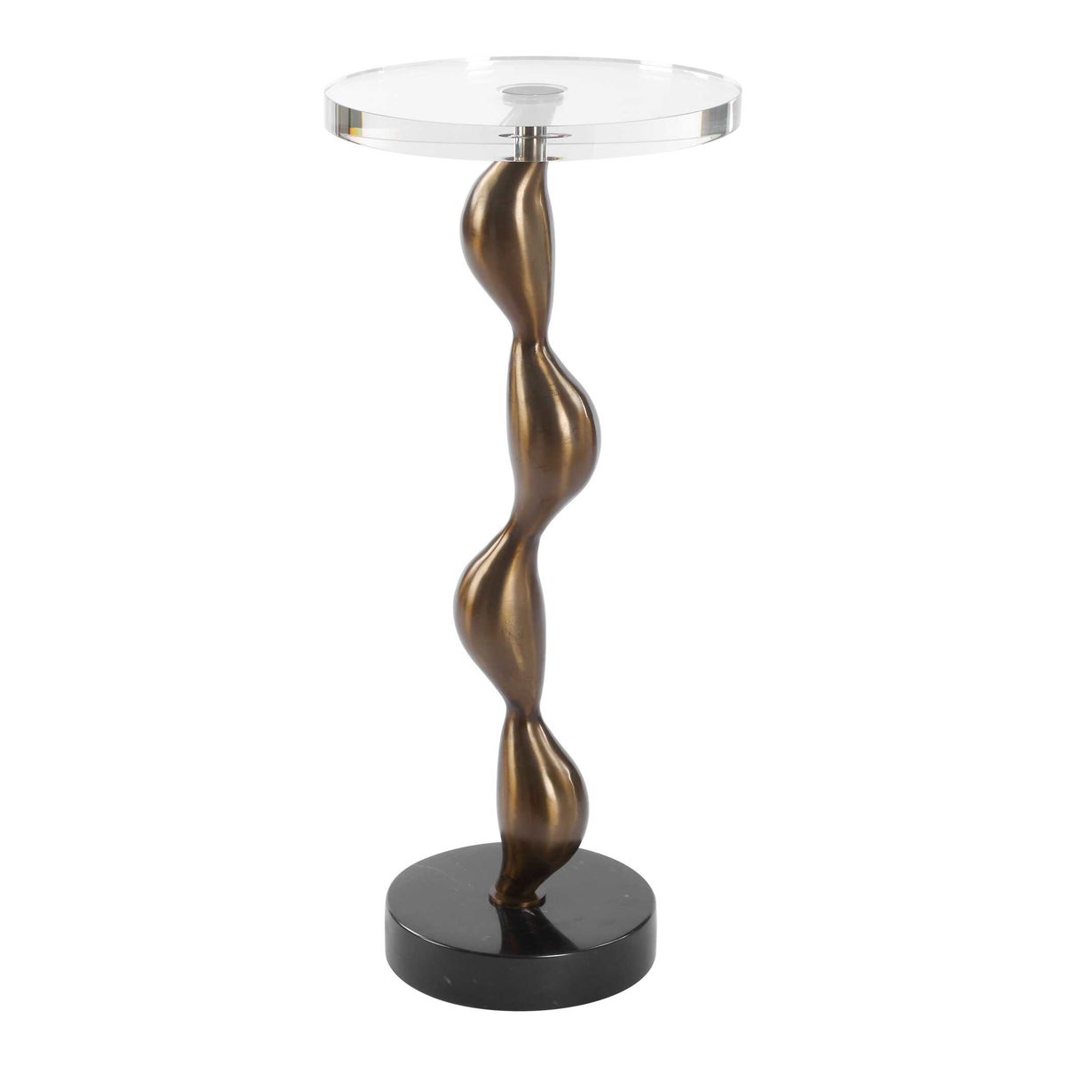 Remolino Bronze Drink Table, Side & End Table by Uttermost, 10" width x 22.25" height x 10" depth View 4