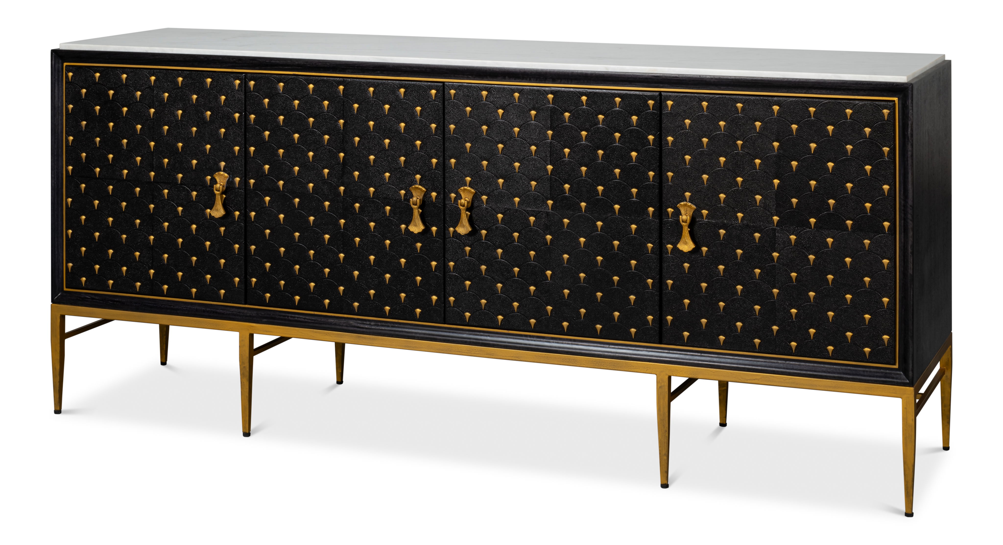 Palisade Shagreen Credenza, Black large image 
