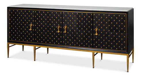 Palisade Shagreen Credenza, Black