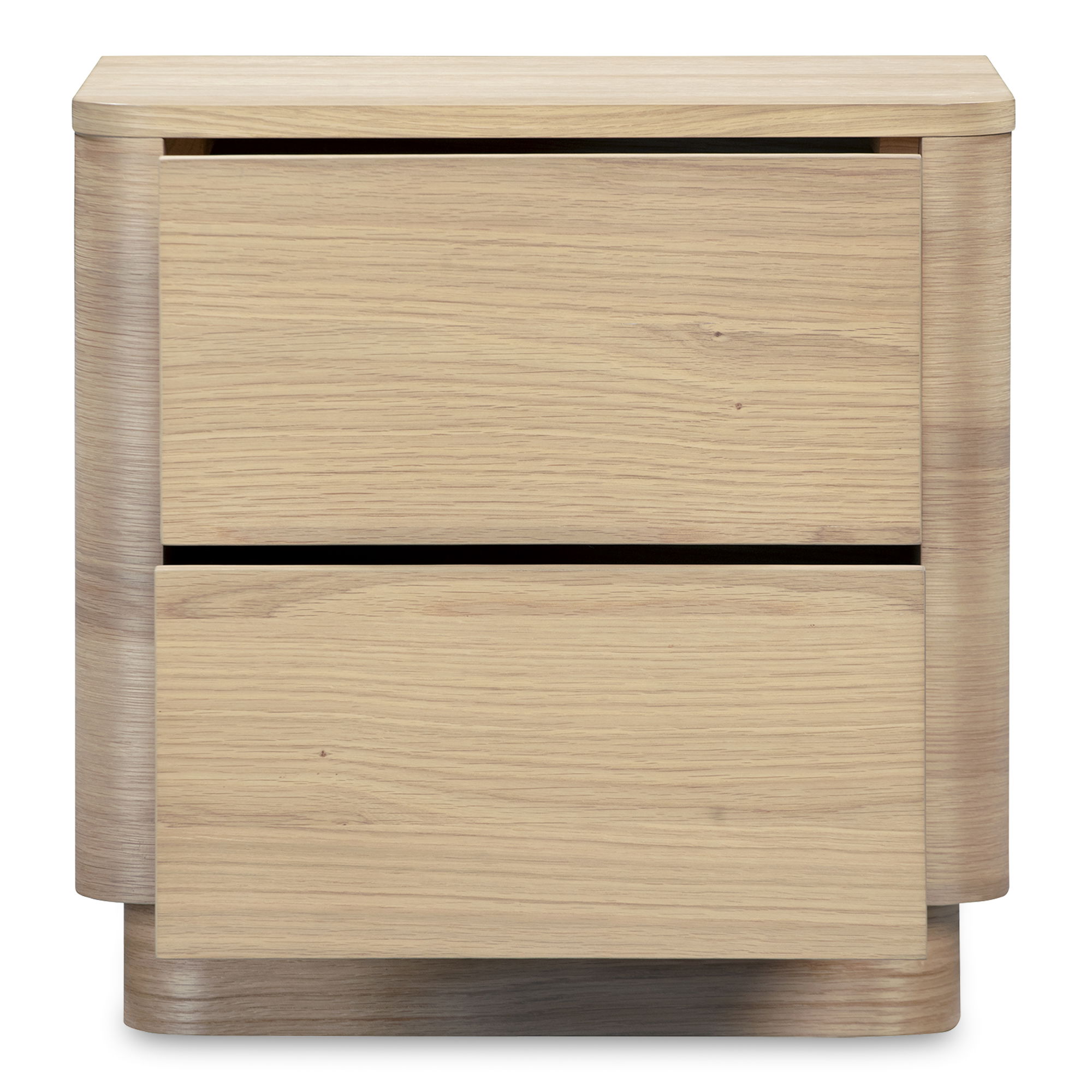Round Off Tall Nightstand Natural Oak, by Moe's Home, 20" width x 20" height x 15" depth View 4