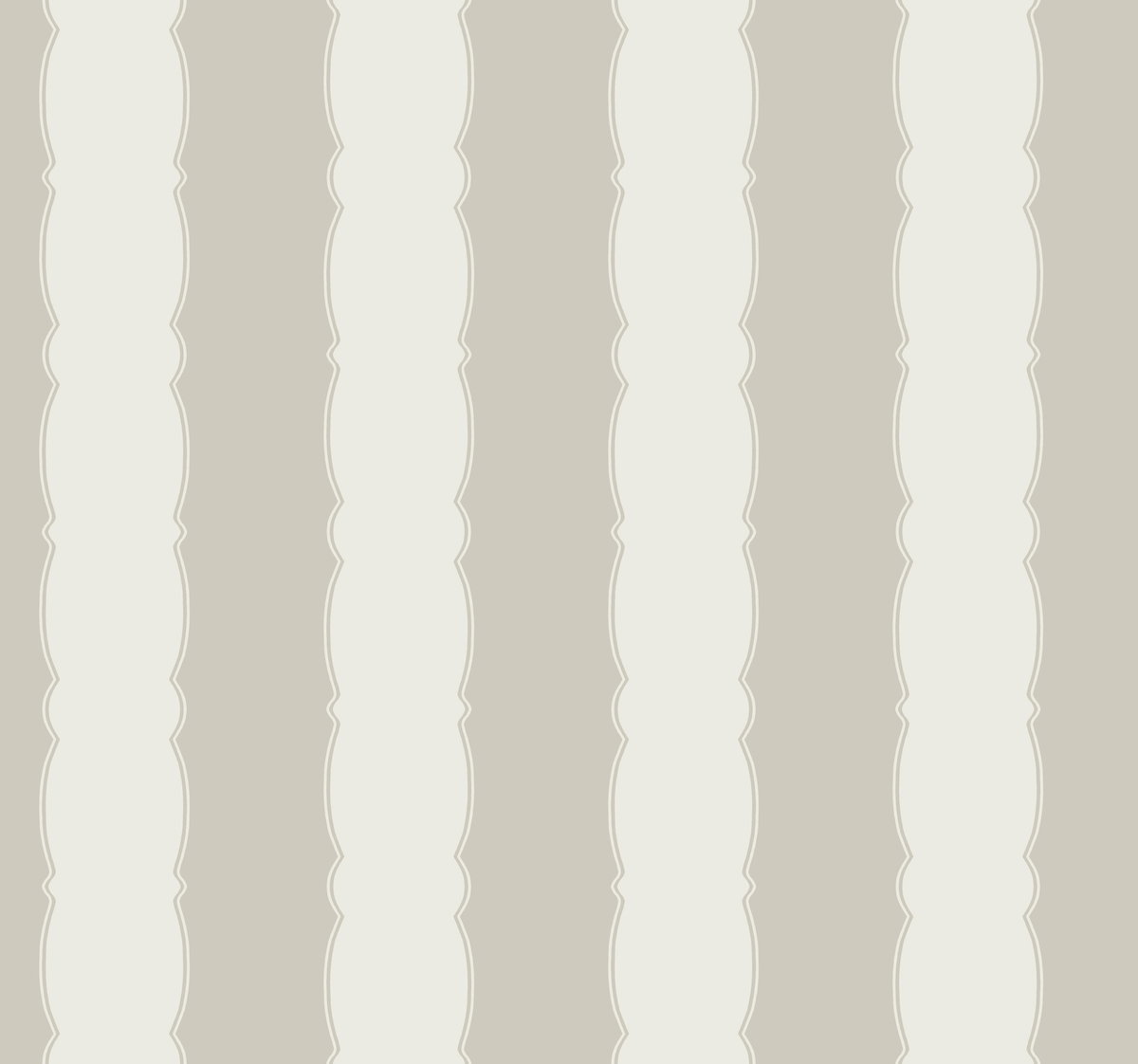 Scalloped Stripe Grey Wallpaper, by York Wall, 27' length x 2'3" width x 0.02" depth