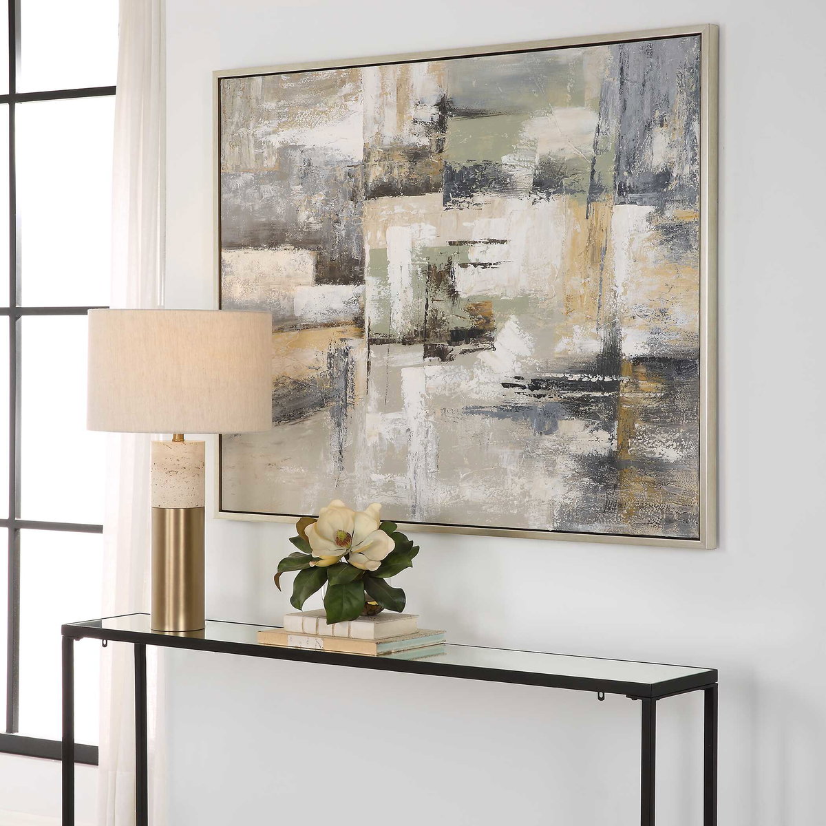 Intuition Hand Painted Abstract Art, by Uttermost, 51.5" width x 41.5" height x 1.5" depth View 4