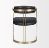 Hollyfield II 20.5L X 21.5W X 29.5H Black Leather Seat Gold Iron Frame Dining Chair thumbnail 4