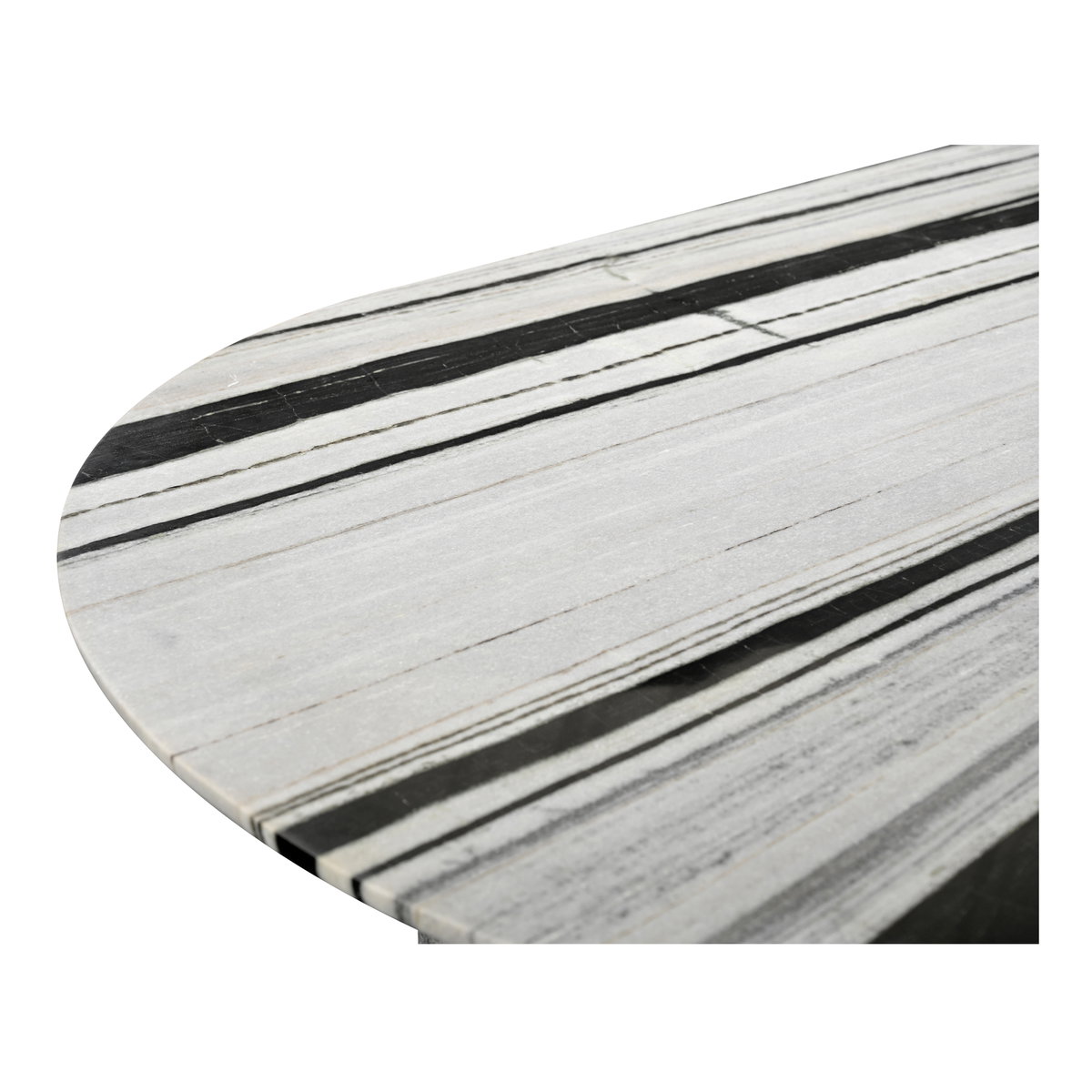 Celia Oval Dining Table Panda Marble, by Moe's Home, 72" width x 30" height x 40" depth View 6