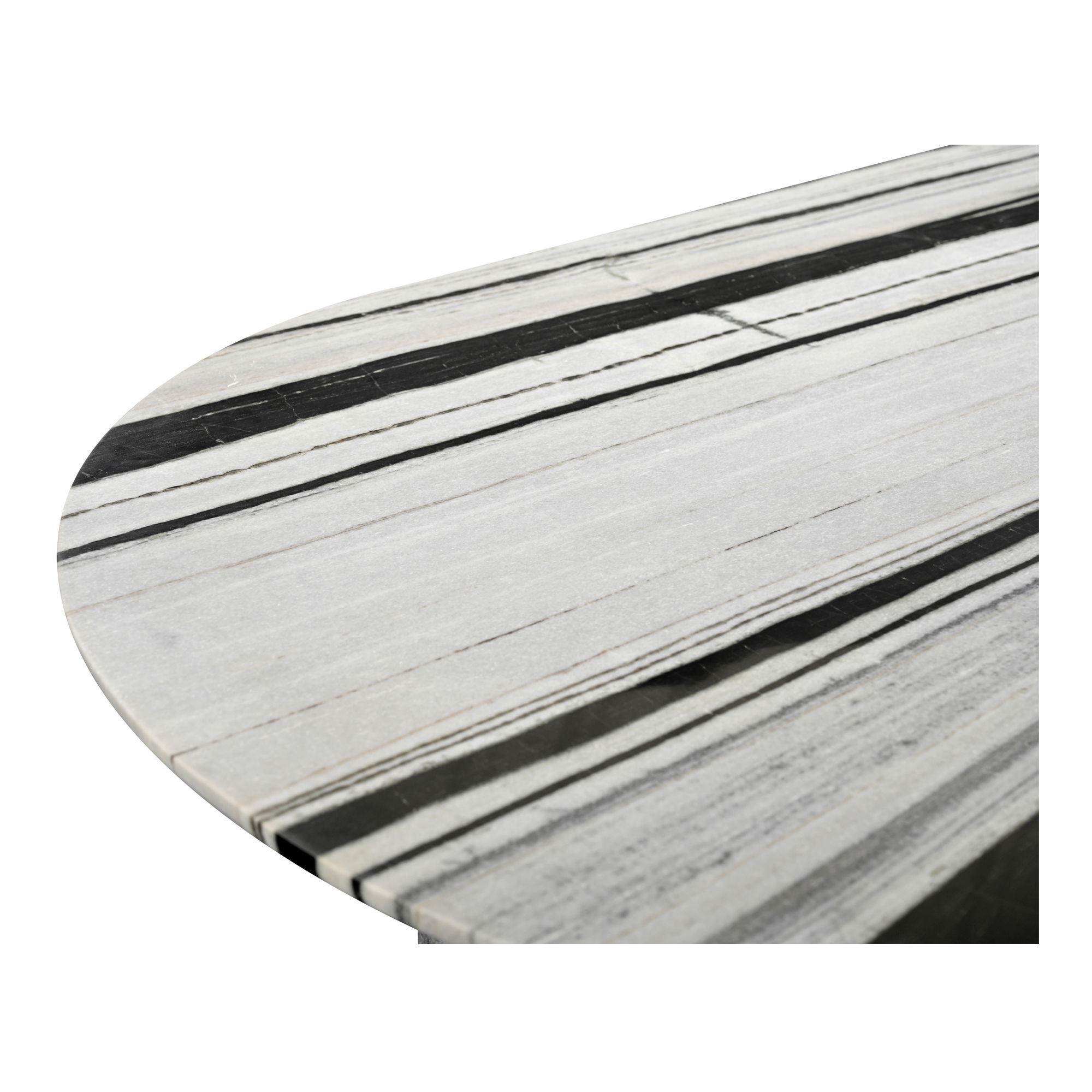 Celia Oval Dining Table Panda Marble large image 