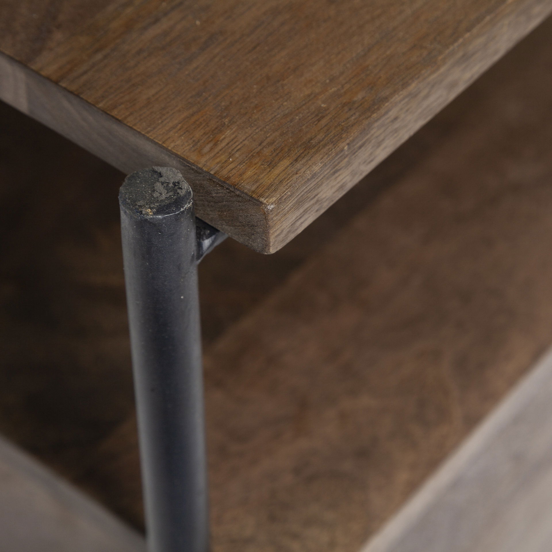 Glenn I 20L x 21W x 24H Dark Brown Wood with Black Iron Frame Square End/Side Table large image 