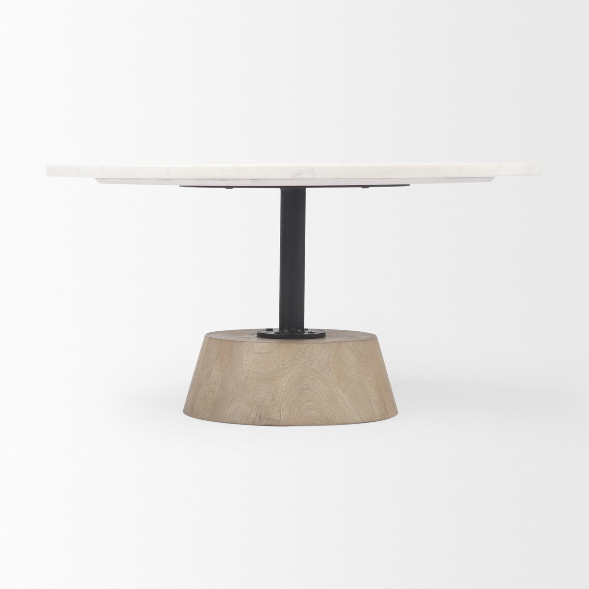 Maxwell  Marble Top Pedestal Base Round Coffee Table, by Mercana, 34" length x 34" width x 16" height View 4
