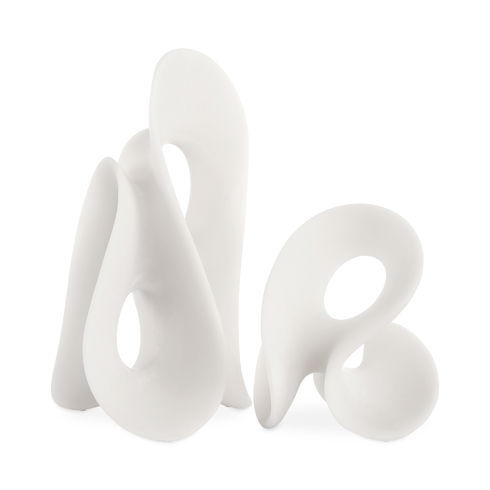 Silent Wave White Sculptures Set/2